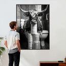 Texas Longhorn Cow Toilet Paper Canvas Wall Art, Funny by MyGreatCanvas | Canvas Wall Art Prints | Photo Prints & Wall Decor