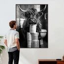Highland Cow Toilet Paper Canvas Wall Art, Funny Bathroom by MyGreatCanvas | Canvas Wall Art Prints | Photo Prints & Wall Decor