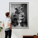 Funny Bathroom Canvas Wall Art, Texas Longhorn on Toilet by MyGreatCanvas | Canvas Wall Art Prints | Photo Prints & Wall Decor