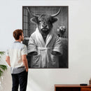 Funny Bathroom Wall Art Canvas Print, Highland Cow in by MyGreatCanvas | Canvas Wall Art Prints | Photo Prints & Wall Decor