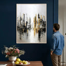 Abstract New York Wall Art Canvas Print, Gold Black Modern by MyGreatCanvas | Canvas Wall Art Prints | Photo Prints & Wall Decor