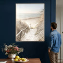 Coastal Beach Path Wall Art Canvas Print – Neutral Ocean by MyGreatCanvas | Canvas Wall Art Prints | Photo Prints & Wall Decor