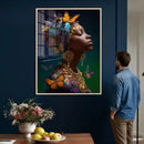 Butterfly Crown Gold Woman Portrait — Monarch Queen Canvas by MyGreatCanvas | Canvas Wall Art Prints | Photo Prints & Wall Decor