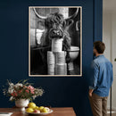 Highland Cow Toilet Paper Canvas Wall Art, Funny Bathroom by MyGreatCanvas | Canvas Wall Art Prints | Photo Prints & Wall Decor