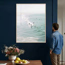Surfers on Waves Canvas Wall Art, Aerial Ocean Photography by MyGreatCanvas | Canvas Wall Art Prints | Photo Prints & Wall Decor