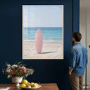 Pink Surfboard Canvas Wall Art, Minimalist Beach Photography by MyGreatCanvas | Canvas Wall Art Prints | Photo Prints & Wall Decor