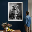 Funny Bathroom Canvas Wall Art, Texas Longhorn on Toilet by MyGreatCanvas | Canvas Wall Art Prints | Photo Prints & Wall Decor