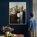 Funny Bathroom Canvas Wall Art, Grant Wood American Gothic by MyGreatCanvas | Canvas Wall Art Prints | Photo Prints & Wall Decor
