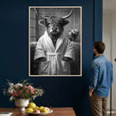 Funny Bathroom Wall Art Canvas Print, Highland Cow in by MyGreatCanvas | Canvas Wall Art Prints | Photo Prints & Wall Decor