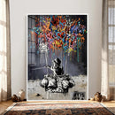 Banksy Inspired Boy Wall Art Canvas Print, Graffiti Balloon by MyGreatCanvas | Canvas Wall Art Prints | Photo Prints & Wall Decor