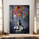 Banksy Inspired Boy Swing Wall Art Canvas Print by MyGreatCanvas | Canvas Wall Art Prints | Photo Prints & Wall Decor