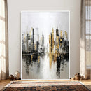 Abstract New York Wall Art Canvas Print, Gold Black Modern by MyGreatCanvas | Canvas Wall Art Prints | Photo Prints & Wall Decor