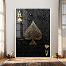 Ace of Spades Wall Art Canvas Print – Black and Gold Playing by MyGreatCanvas | Canvas Wall Art Prints | Photo Prints & Wall Decor