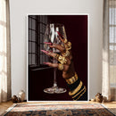 Black Woman Holding Elegant Wine Glass Art, Black Girl Art, by MyGreatCanvas | Canvas Wall Art Prints | Photo Prints & Wall Decor