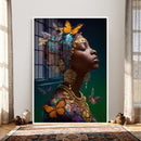 Butterfly Crown Gold Woman Portrait — Monarch Queen Canvas by MyGreatCanvas | Canvas Wall Art Prints | Photo Prints & Wall Decor