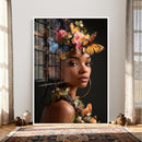 Butterfly Crown Gold Woman Portrait — Monarch Queen Canvas by MyGreatCanvas | Canvas Wall Art Prints | Photo Prints & Wall Decor
