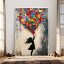 Banksy Street Art Canvas Wall Art, Girl Heart Balloons by MyGreatCanvas | Canvas Wall Art Prints | Photo Prints & Wall Decor
