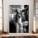 Texas Longhorn Cow Toilet Paper Canvas Wall Art, Funny by MyGreatCanvas | Canvas Wall Art Prints | Photo Prints & Wall Decor