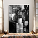 Highland Cow Toilet Paper Canvas Wall Art, Funny Bathroom by MyGreatCanvas | Canvas Wall Art Prints | Photo Prints & Wall Decor