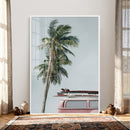 VW Van Palm Tree Canvas Wall Art, Pink Camper Surfboards by MyGreatCanvas | Canvas Wall Art Prints | Photo Prints & Wall Decor