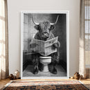 Funny Bathroom Canvas Wall Art, Texas Longhorn on Toilet by MyGreatCanvas | Canvas Wall Art Prints | Photo Prints & Wall Decor