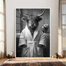 Funny Bathroom Wall Art Canvas Print, Highland Cow in by MyGreatCanvas | Canvas Wall Art Prints | Photo Prints & Wall Decor