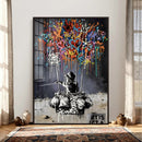 Banksy Inspired Boy Wall Art Canvas Print, Graffiti Balloon by MyGreatCanvas | Canvas Wall Art Prints | Photo Prints & Wall Decor