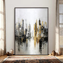 Abstract New York Wall Art Canvas Print, Gold Black Modern by MyGreatCanvas | Canvas Wall Art Prints | Photo Prints & Wall Decor