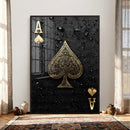 Ace of Spades Wall Art Canvas Print – Black and Gold Playing by MyGreatCanvas | Canvas Wall Art Prints | Photo Prints & Wall Decor