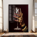 Black Woman Holding Elegant Wine Glass Art, Black Girl Art, by MyGreatCanvas | Canvas Wall Art Prints | Photo Prints & Wall Decor