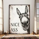 Funny Donkey Bathroom Wall Art Canvas Print, Nice Ass Farm by MyGreatCanvas | Canvas Wall Art Prints | Photo Prints & Wall Decor