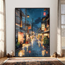 Tokyo Tea House Canvas Wall Art — Japan Rainy Night Street by MyGreatCanvas | Canvas Wall Art Prints | Photo Prints & Wall Decor