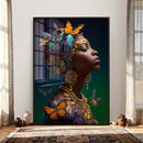 Butterfly Crown Gold Woman Portrait — Monarch Queen Canvas by MyGreatCanvas | Canvas Wall Art Prints | Photo Prints & Wall Decor