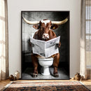 Texas Longhorn Cow Toilet Paper Canvas Wall Art, Funny by MyGreatCanvas | Canvas Wall Art Prints | Photo Prints & Wall Decor