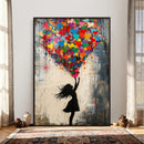 Banksy Street Art Canvas Wall Art, Girl Heart Balloons by MyGreatCanvas | Canvas Wall Art Prints | Photo Prints & Wall Decor
