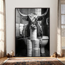 Texas Longhorn Cow Toilet Paper Canvas Wall Art, Funny by MyGreatCanvas | Canvas Wall Art Prints | Photo Prints & Wall Decor