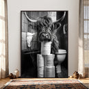 Highland Cow Toilet Paper Canvas Wall Art, Funny Bathroom by MyGreatCanvas | Canvas Wall Art Prints | Photo Prints & Wall Decor