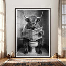 Funny Bathroom Canvas Wall Art, Texas Longhorn on Toilet by MyGreatCanvas | Canvas Wall Art Prints | Photo Prints & Wall Decor