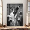 Funny Bathroom Wall Art Canvas Print, Highland Cow in by MyGreatCanvas | Canvas Wall Art Prints | Photo Prints & Wall Decor
