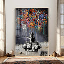 Banksy Inspired Boy Wall Art Canvas Print, Graffiti Balloon by MyGreatCanvas | Canvas Wall Art Prints | Photo Prints & Wall Decor