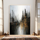 Abstract Urban Wall Art Canvas Print, Gold Black Modern by MyGreatCanvas | Canvas Wall Art Prints | Photo Prints & Wall Decor