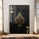 Ace of Spades Wall Art Canvas Print – Black and Gold Playing by MyGreatCanvas | Canvas Wall Art Prints | Photo Prints & Wall Decor