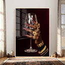 Black Woman Holding Elegant Wine Glass Art, Black Girl Art, by MyGreatCanvas | Canvas Wall Art Prints | Photo Prints & Wall Decor