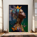 Butterfly Crown Gold Woman Portrait — Monarch Queen Canvas by MyGreatCanvas | Canvas Wall Art Prints | Photo Prints & Wall Decor