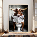 Texas Longhorn Cow Toilet Paper Canvas Wall Art, Funny by MyGreatCanvas | Canvas Wall Art Prints | Photo Prints & Wall Decor