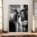 Texas Longhorn Cow Toilet Paper Canvas Wall Art, Funny by MyGreatCanvas | Canvas Wall Art Prints | Photo Prints & Wall Decor
