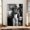 Highland Cow Toilet Paper Canvas Wall Art, Funny Bathroom by MyGreatCanvas | Canvas Wall Art Prints | Photo Prints & Wall Decor