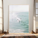 Surfers on Waves Canvas Wall Art, Aerial Ocean Photography by MyGreatCanvas | Canvas Wall Art Prints | Photo Prints & Wall Decor