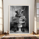 Funny Bathroom Canvas Wall Art, Texas Longhorn on Toilet by MyGreatCanvas | Canvas Wall Art Prints | Photo Prints & Wall Decor