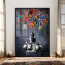 Banksy Inspired Boy Swing Wall Art Canvas Print by MyGreatCanvas | Canvas Wall Art Prints | Photo Prints & Wall Decor
